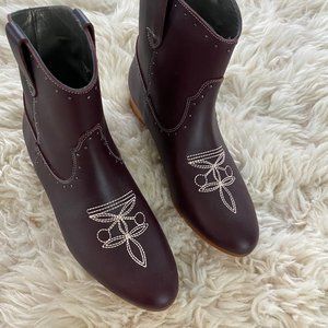 Brown Burgundy Cowboy boots by Bonpoint
